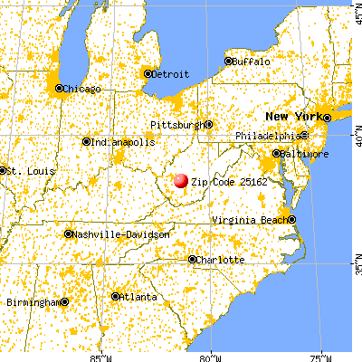 Pratt, WV (25162) map from a distance