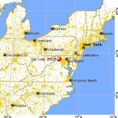 Shannondale, WV (25425) map from a distance