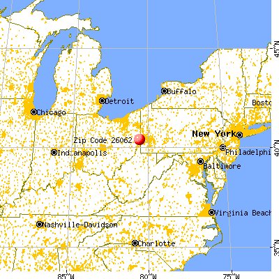 Weirton, WV (26062) map from a distance