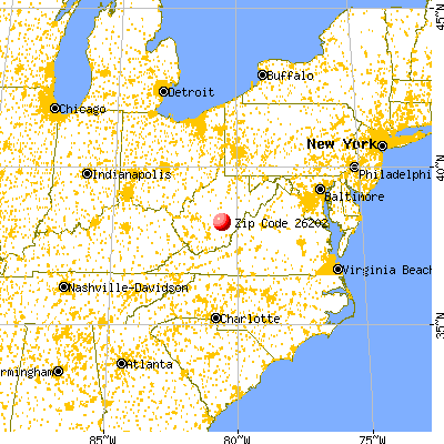 Fenwick, WV (26202) map from a distance