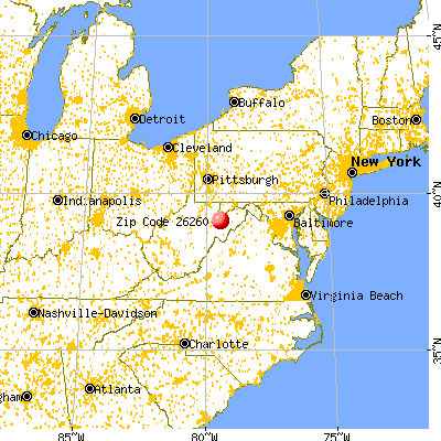 Davis, WV (26260) map from a distance
