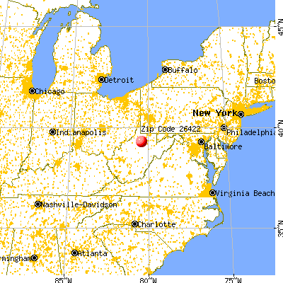 Wolf Summit, WV (26422) map from a distance