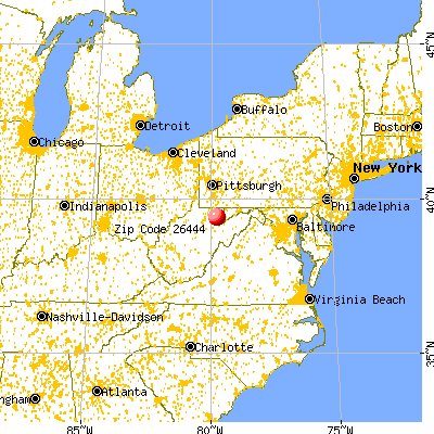 Tunnelton, WV (26444) map from a distance