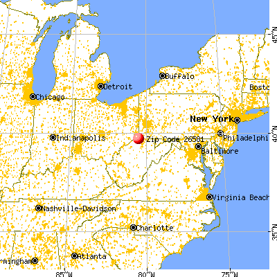 Littleton, WV (26581) map from a distance