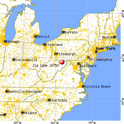 Piedmont, WV (26750) map from a distance