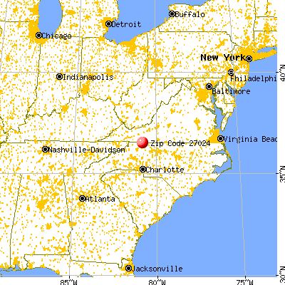 Lowgap, NC (27024) map from a distance