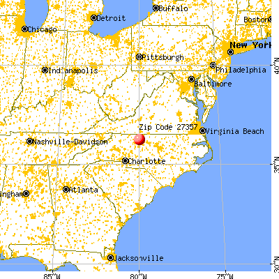 Stokesdale, NC (27357) map from a distance