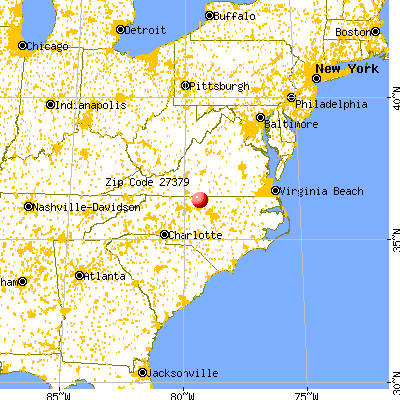 Yanceyville, NC (27379) map from a distance