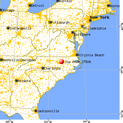 Bunn, NC (27508) map from a distance