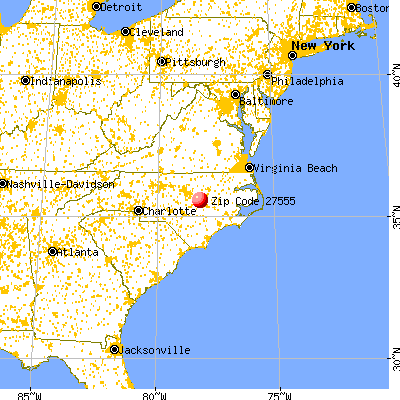 Micro, NC (27555) map from a distance