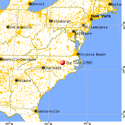 Middlesex, NC (27557) map from a distance