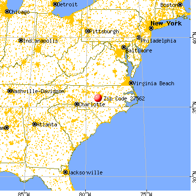 Apex, NC (27562) map from a distance