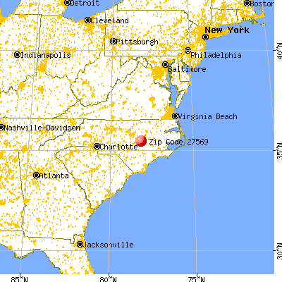 Princeton, NC (27569) map from a distance