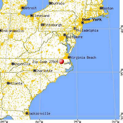 Aulander, NC (27805) map from a distance