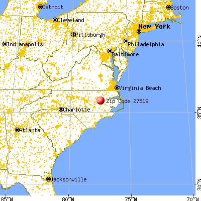 Conetoe, NC (27819) map from a distance