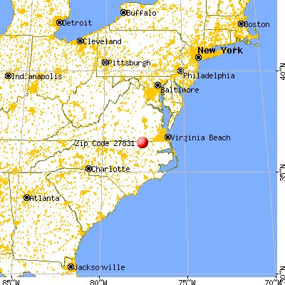 Garysburg, NC (27831) map from a distance