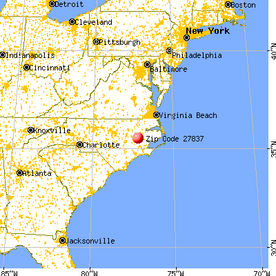 Grimesland, NC (27837) map from a distance