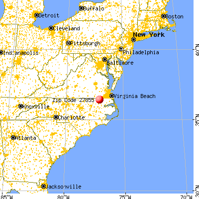 Murfreesboro, NC (27855) map from a distance