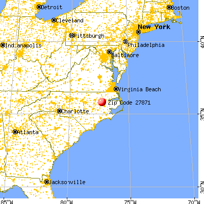 Robersonville, NC (27871) map from a distance