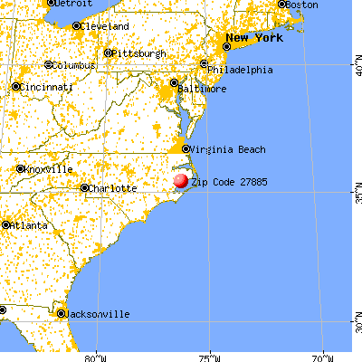Swan Quarter, NC (27885) map from a distance
