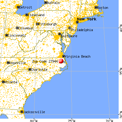 Hertford, NC (27944) map from a distance