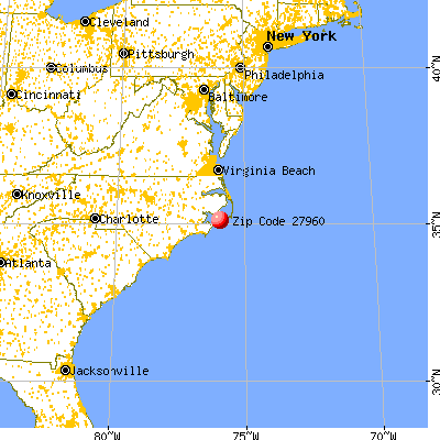 Ocracoke, NC (27960) map from a distance