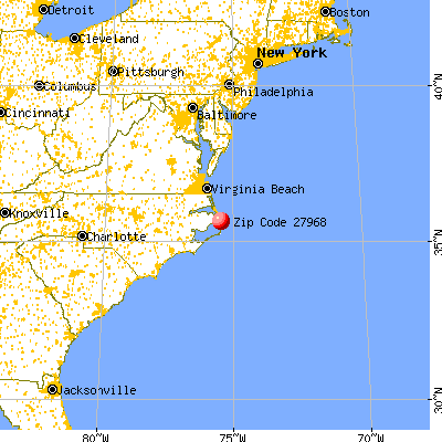 Rodanthe, NC (27968) map from a distance