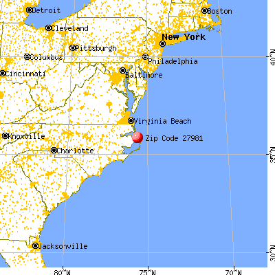 Wanchese, NC (27981) map from a distance