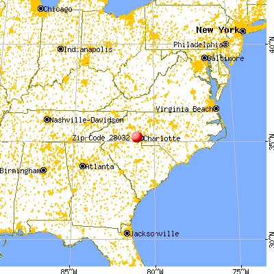 Cramerton, NC (28032) map from a distance