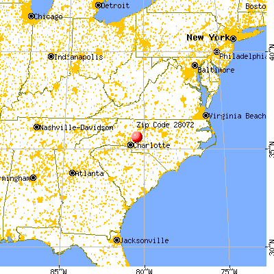 Granite Quarry, NC (28072) map from a distance