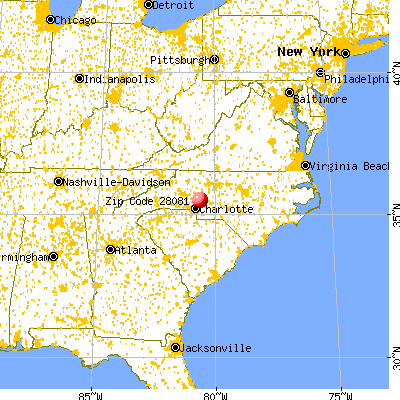 Kannapolis, NC (28081) map from a distance