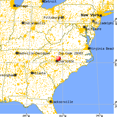 Kannapolis, NC (28083) map from a distance