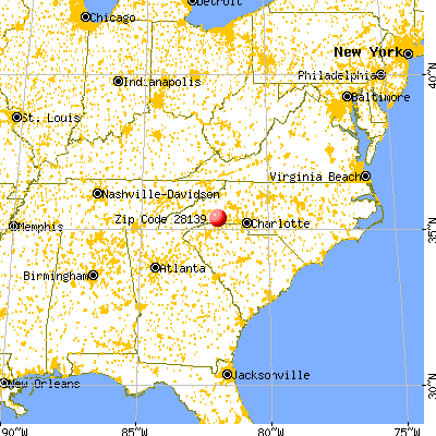 Rutherfordton, NC (28139) map from a distance