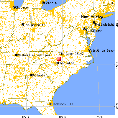 Salisbury, NC (28147) map from a distance