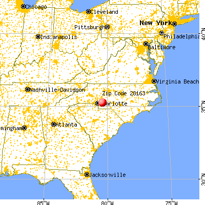 Stanfield, NC (28163) map from a distance