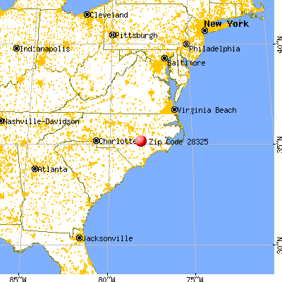 Calypso, NC (28325) map from a distance
