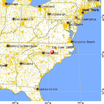 Carthage, NC (28327) map from a distance