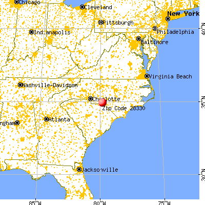 Cordova, NC (28330) map from a distance