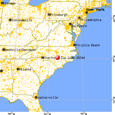 Godwin, NC (28344) map from a distance