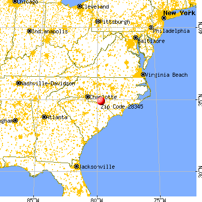 Hamlet, NC (28345) map from a distance