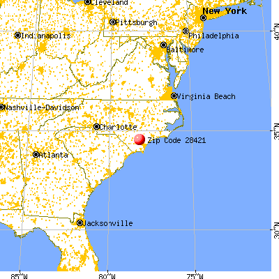 Atkinson, NC (28421) map from a distance