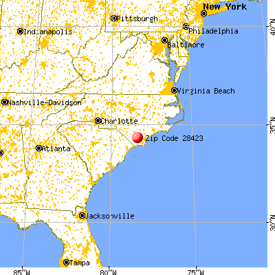 Bolton, NC (28423) map from a distance