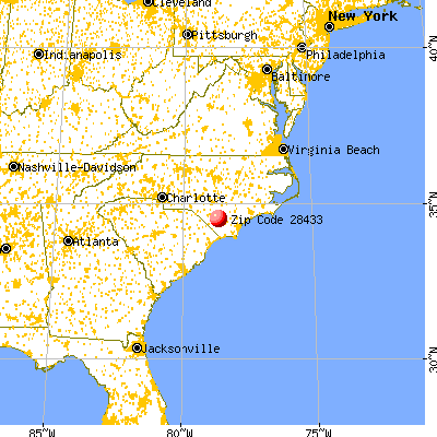 Clarkton, NC (28433) map from a distance