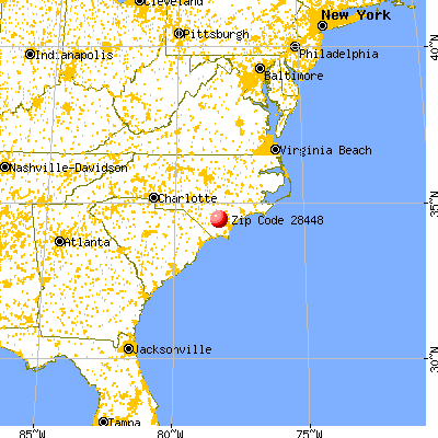 Kelly, NC (28448) map from a distance