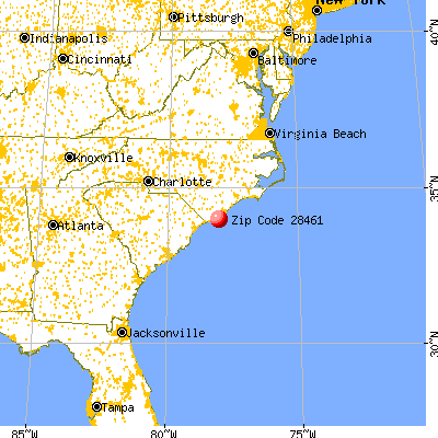 Boiling Spring Lakes, NC (28461) map from a distance