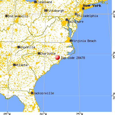 Watha, NC (28478) map from a distance