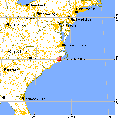 Oriental, NC (28571) map from a distance