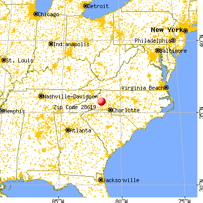 Drexel, NC (28619) map from a distance