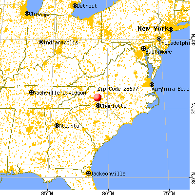 Statesville, NC (28677) map from a distance