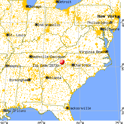 Fairview, NC (28730) map from a distance